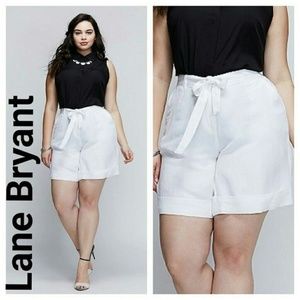 NEW Lane Bryant White Linen Shorts
